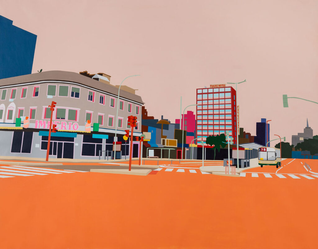 Todos los días en Lacroze. 160 x 200 cm. Acrílico sobre tela. 2018.