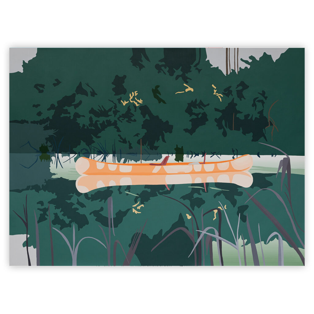 Canoa (después de Peter Doig). 110 x 145 cm. Acrílico sobre tela. 2022