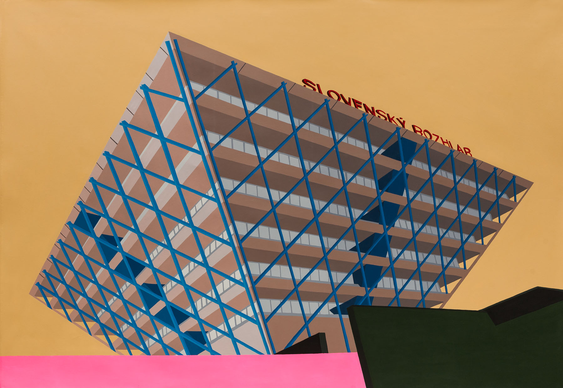 Slovak Estación de Radio. 140 x 200 cm. Acrílico sobre tela. 2017.